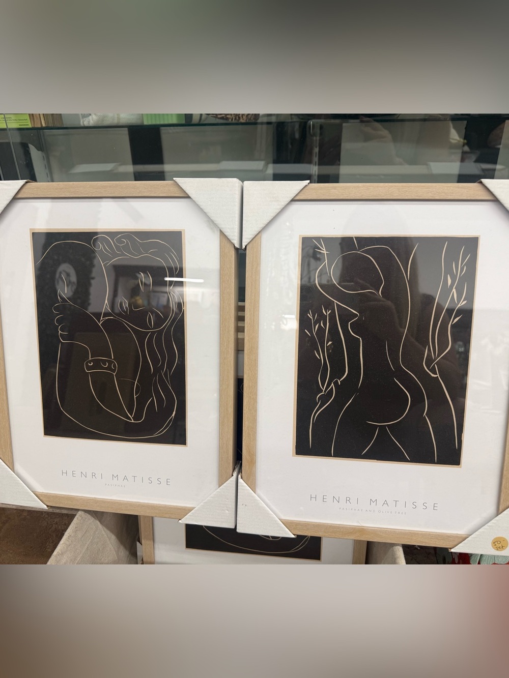 Matisse Black & Gold Minimal Nude Line Art Opalhouse set of 2